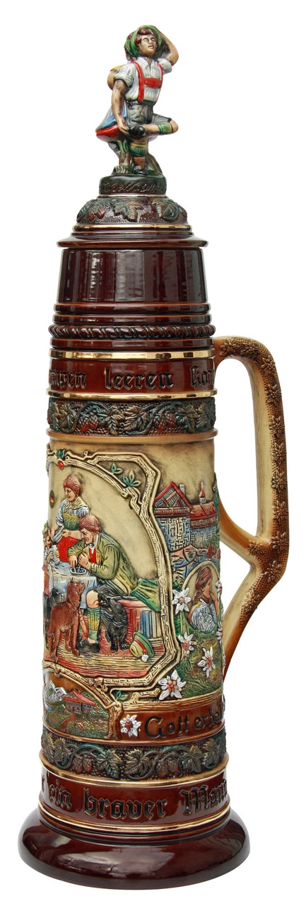 12 Liter Beer Stein With Dancing Bavarian Couple Lid