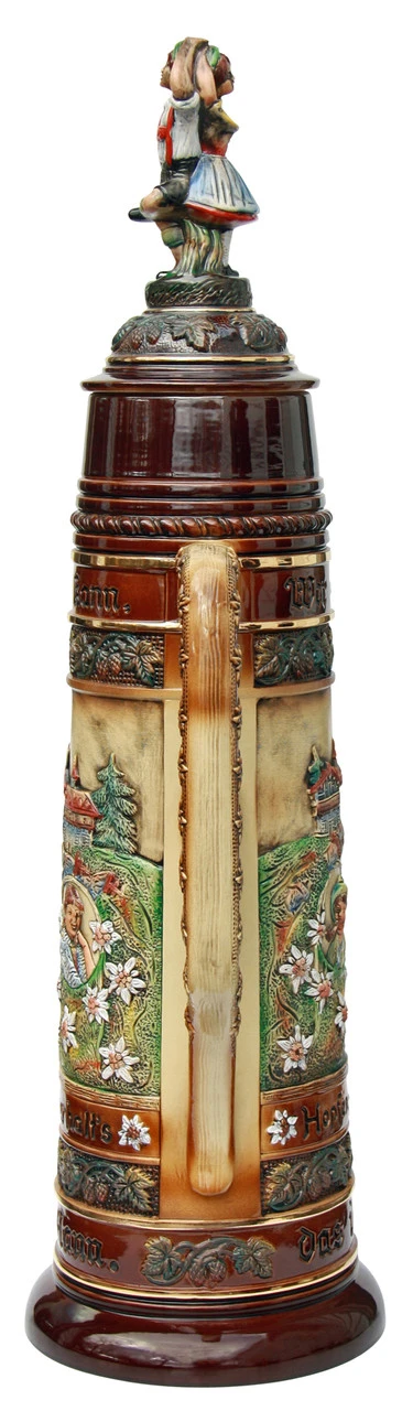 12 Liter Beer Stein With Dancing Bavarian Couple Lid - Image 4
