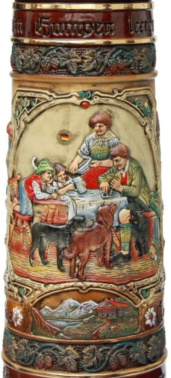 12 Liter Beer Stein With Dancing Bavarian Couple Lid -German Beer Steins Sales Store 12 Liter Beer Stein with Dancing Bavarian Couple Lid K300BF FNT Detail SM 34743.1458328510