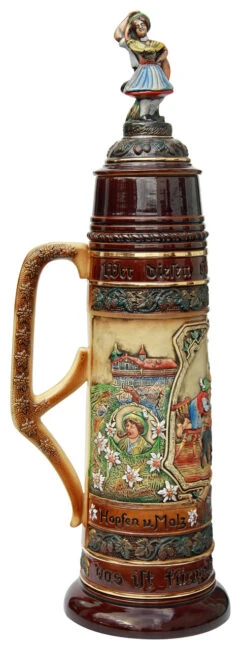 12 Liter Beer Stein With Dancing Bavarian Couple Lid -German Beer Steins Sales Store 12 Liter Beer Stein with Dancing Bavarian Couple Lid K300BF LS SM 38057.1554760675