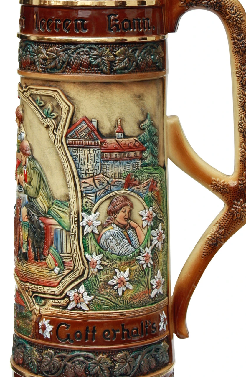 12 Liter Beer Stein With Dancing Bavarian Couple Lid - Image 11