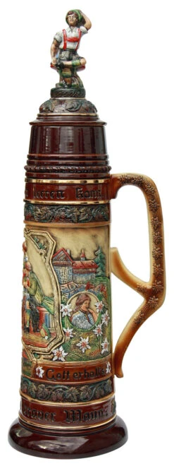 12 Liter Beer Stein With Dancing Bavarian Couple Lid -German Beer Steins Sales Store 12 Liter Beer Stein with Dancing Bavarian Couple Lid K300BF RS SM 64354.1554760772