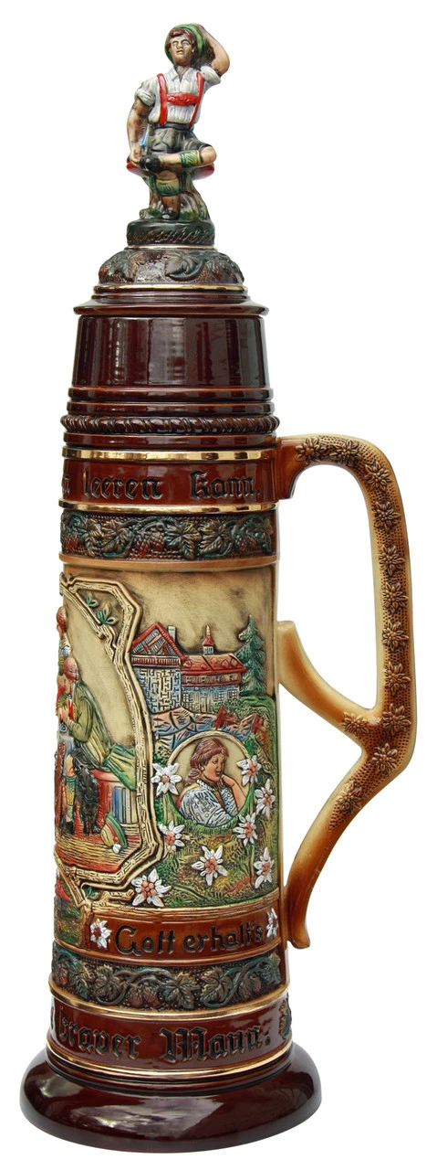 12 Liter Beer Stein With Dancing Bavarian Couple Lid - Image 5