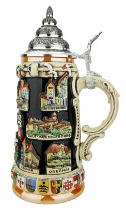 Alsace Souvenir Beer Stein -German Beer Steins Sales Store Alsace Souvenir Beer Stein K309AL RS SM 40519.1649887612
