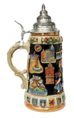 Amsterdam Holland Panorama Beer Stein -German Beer Steins Sales Store Amsterdam Holland Panorama Beer Stein K309H LS SM 22493.1416684323