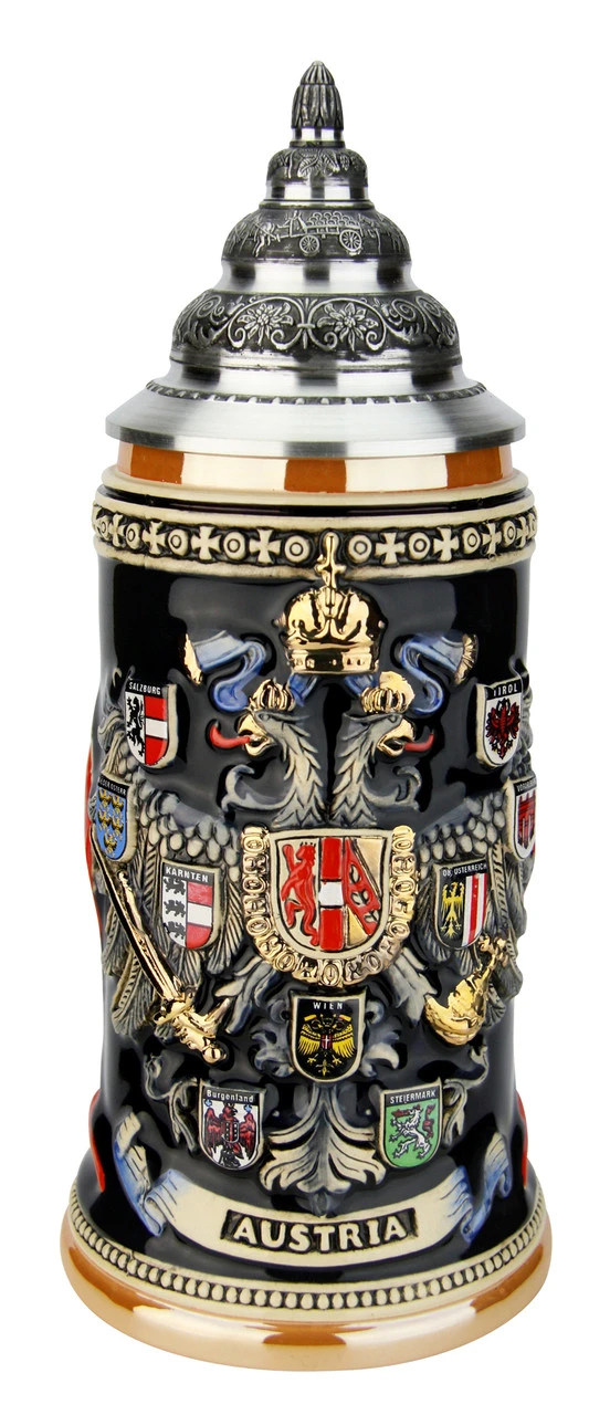 Austria Eagle Coat Of Arms Beer Stein 1 Austria Eagle Coat Of Arms Beer Stein
