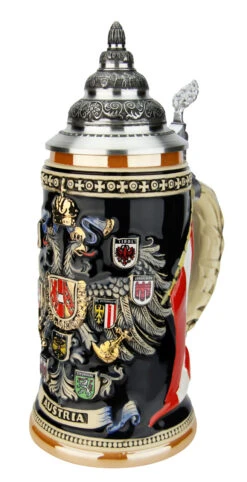 Austria Eagle Coat Of Arms Beer Stein 9 Austria Eagle Coat Of Arms Beer Stein -German Beer Steins Sales Store Austria Eagle Coat of Arms Beer Stein K1014 RA SM 45346.1591218342