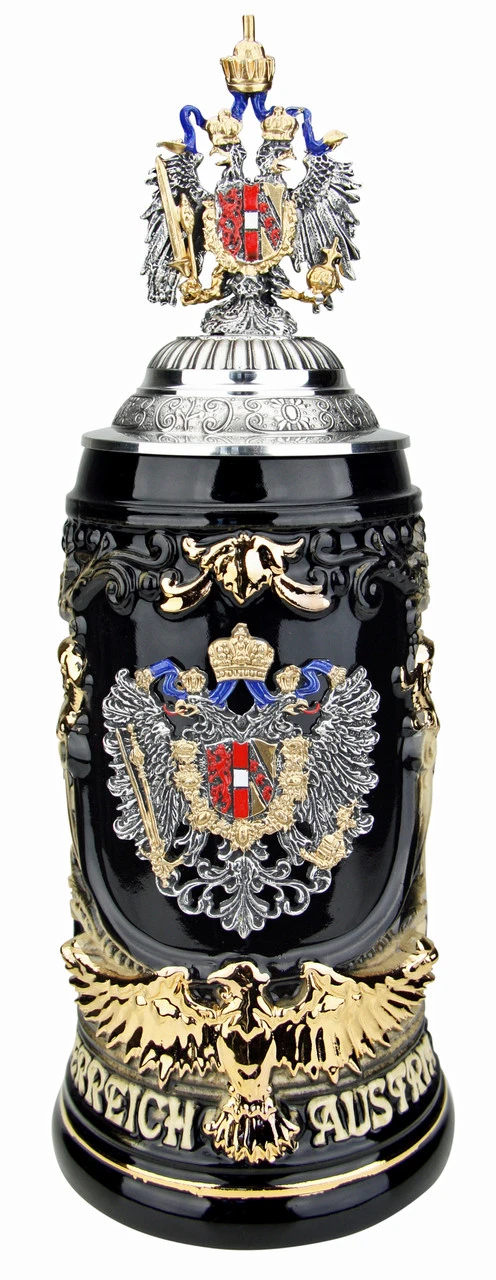 Austria Eagle Handle Beer Stein With Eagle Lid - Image 2