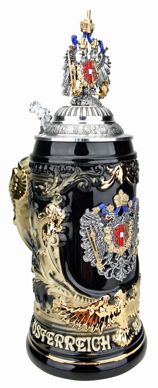 Austria Eagle Handle Beer Stein With Eagle Lid - Image 3