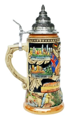Australia Beer Stein -German Beer Steins Sales Store Austrialia Beer Stein K313A LS SM 08607.1401226103