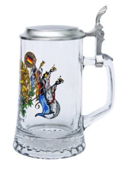 Bavaria Crest Glass Beer Stein -German Beer Steins Sales Store Bavaria Crest Glass Beer Stein STB1 RS SM 31209.1510242702