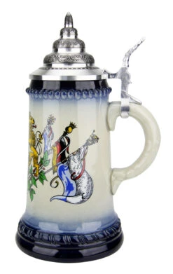 Bavarian Lions And Crown Coat Of Arms Beer Stein -German Beer Steins Sales Store Bavaria Lion Crest Beer Stein K451blB RS SM 05647.1489702227
