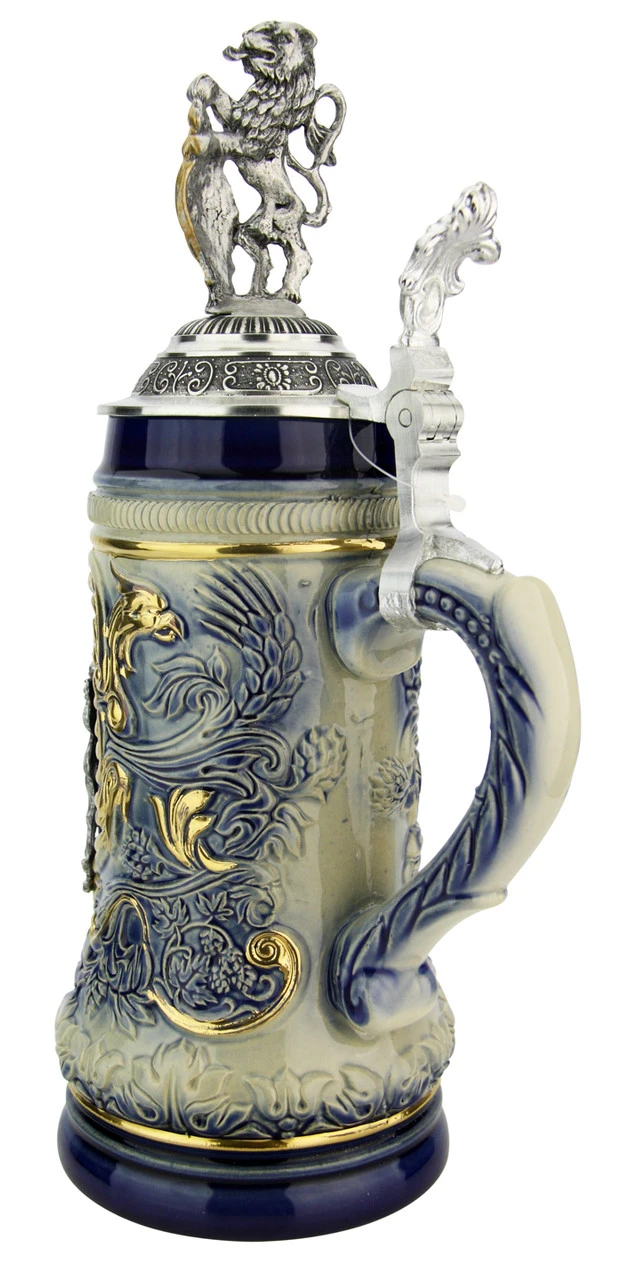 Bavaria Lion Crest Beer Stein With Bavarian Lion Lid - Image 4