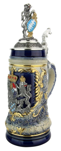 Bavaria Lion Crest Beer Stein With Bavarian Lion Lid -German Beer Steins Sales Store Bavaria Lion Crest Beer Stein with Bavarian Lion Lid ZB14232001 RA SM 35210.1611516353