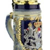 Bavaria Lion Crest Beer Stein With Gilded Royal Crown Lid