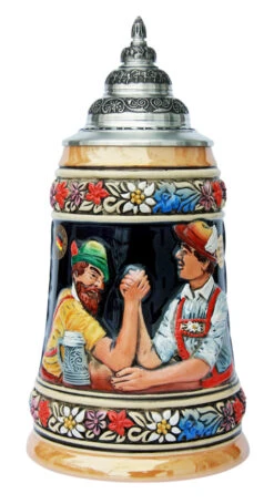 Bavarian Arm Wrestler Beer Stein