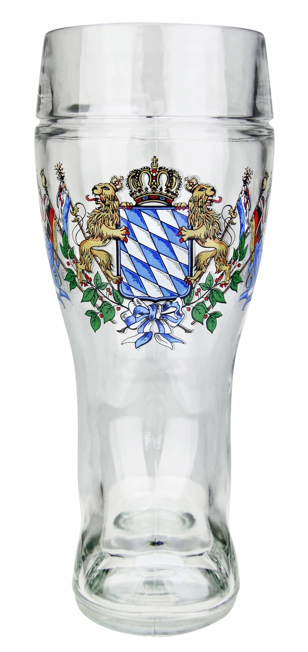 Bavarian Lion Crest Glass Beer Boot 1 Liter - Image 2