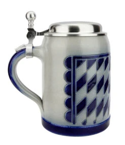 Bavarian Pattern 0.5 Liter Salt Glaze Stoneware Beer Stein -German Beer Steins Sales Store Bavarian Pattern 0.5 Liter Salt Glaze Stoneware Beer Stein GM3005 LS SM 53398.1618262768