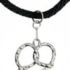 Bavarian Pretzel German Pewter Dirndl Necklace