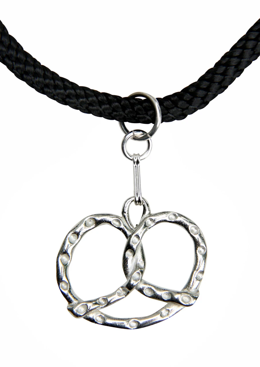 Bavarian Pretzel German Pewter Dirndl Necklace