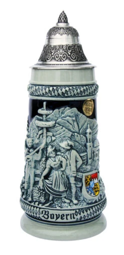 Bavarian Traditions Beer Stein Cobalt Blue