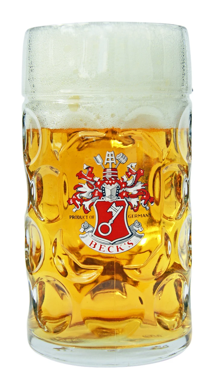 Becks Dimpled Oktoberfest Glass Beer Mug 1 Liter