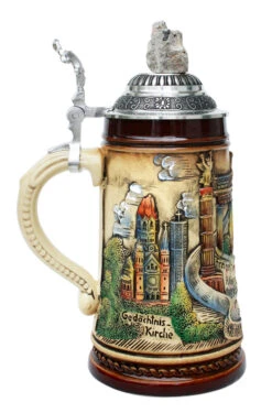 Berlin Wall Checkpoint Charlie Beer Stein -German Beer Steins Sales Store Berlin Wall Beer Stein KT3000BM LS Sm 33818.1401299750
