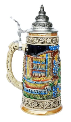 Moselle River Travel Destinations Beer Stein -German Beer Steins Sales Store Burg Cochem Porta Nigra and Burg Eltz Beer Stein K300RC LS SM 53231.1398608864