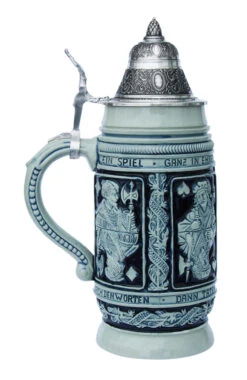 Card Player Beer Stein Cobalt -German Beer Steins Sales Store Card Players Beer Stein Cobalt KT1329EZ LS SM 07129.1401390487