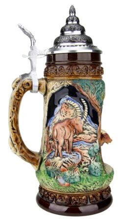 Chamois Wildlife Grotto Beer Stein -German Beer Steins Sales Store Chamois Wildlife Grotto Beer Stein K335BCH LS SM 93915.1547179903