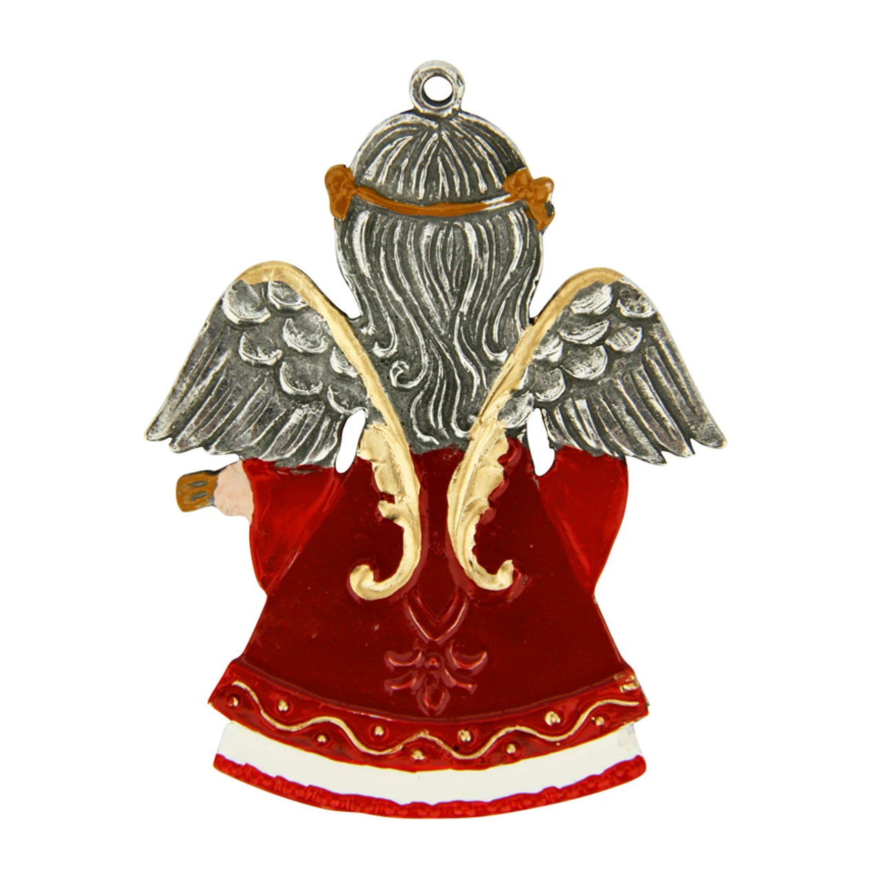 Christmas Angel With Guitar German Pewter Christmas Ornament - Image 2