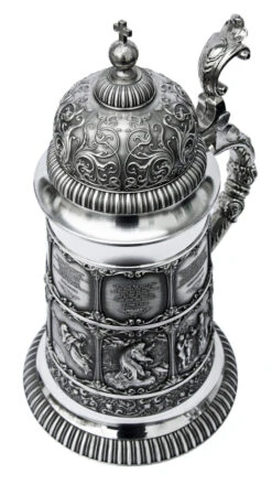Creation Pewter Beer Stein 9 Creation Pewter Beer Stein -German Beer Steins Sales Store Creation Pewter Beer Stein AS60318 Angle SM 30578.1398608932