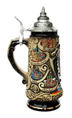 Deutschland Pewter Eagle Cities Beer Stein 5 Deutschland Pewter Eagle Cities Beer Stein -German Beer Steins Sales Store Deutschland Eagle Cities Beer Stein K741SRUB LS SM 84530.1446322926