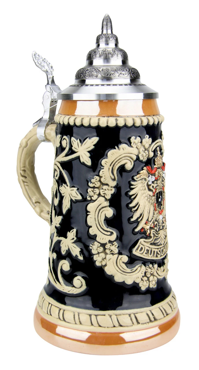 Deutschland Eagle Cobalt Gold Multi Color Beer Stein - Image 2