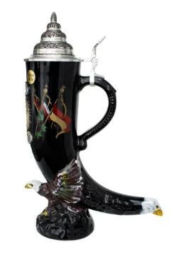 Deutschland Eagle Drinking Horn Beer Stein -German Beer Steins Sales Store Deutschland Eagle Horn K1027 RS SM 94062.1395935838