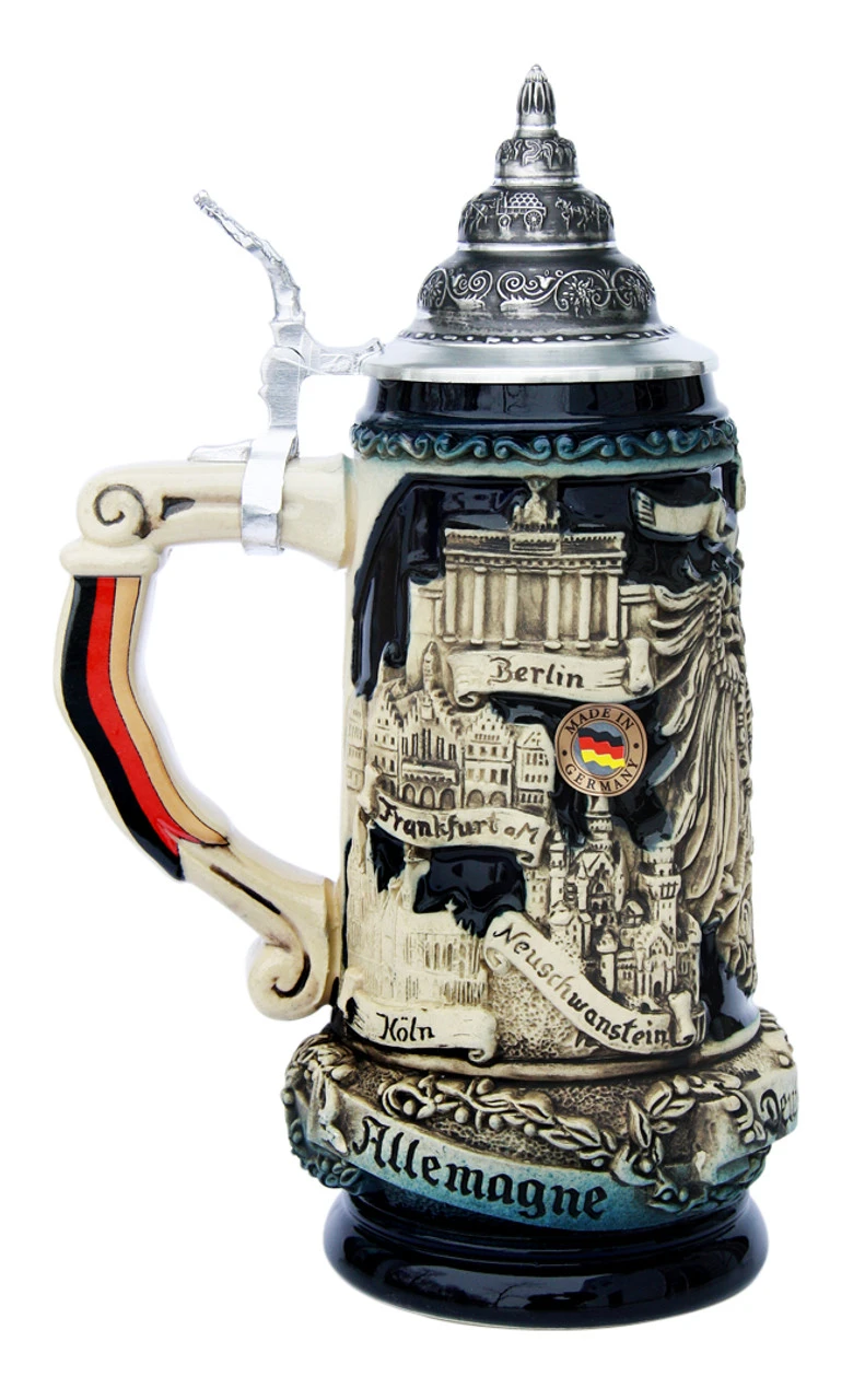 Deutschland Eagle Panorama Beer Stein Cobalt - Image 2