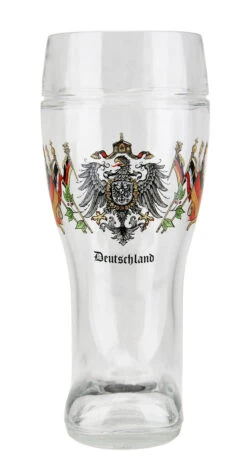 Deutschland Eagle And Flags Glass Beer Boot 1 Liter -German Beer Steins Sales Store Deutschland Eagle and Flags Glass Beer Boot 1 Liter GS1000173DF FNT SM 96500.1513190666