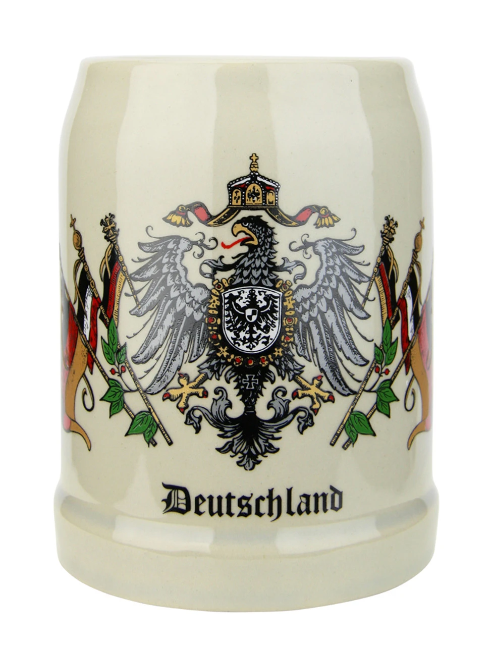 Deutschland Flag Crest Stoneware Beer Mug 0.5 Liter 2 Deutschland Flag Crest Stoneware Beer Mug 0.5 Liter - Image 2