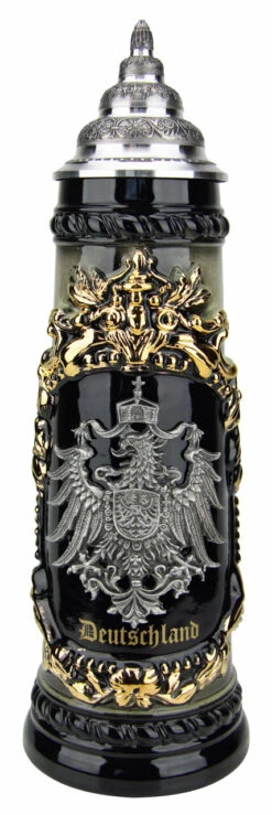 Deutschland German Eagle Beer Stein With Pewter Eagle | 1 Liter