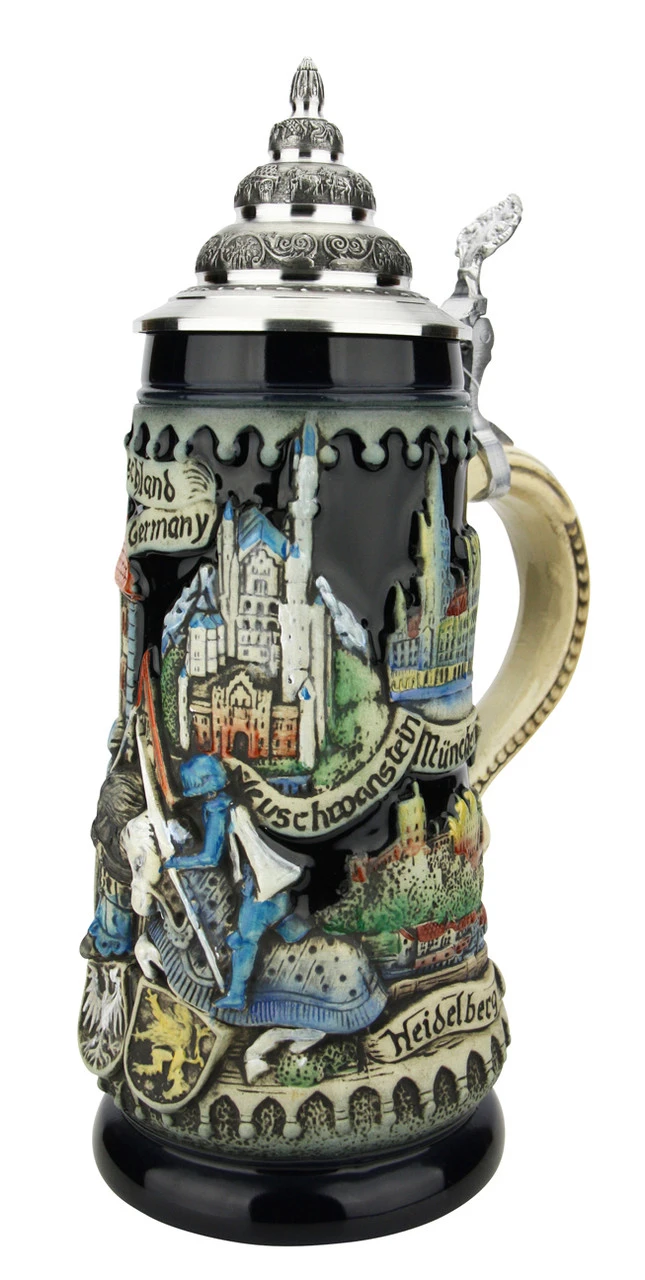 Deutschland Germany Jousting Knights Beer Stein 2 Deutschland Germany Jousting Knights Beer Stein - Image 2