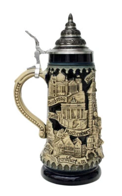 Deutschland Germany Jousting Knights Beer Stein Cobalt -German Beer Steins Sales Store Deutschland Germany Jousting Knights Beer Stein K1111ble LS SM 72400.1395935872
