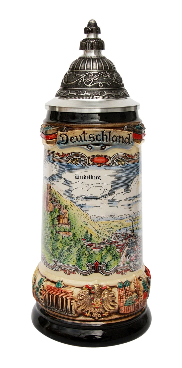Deutschland Heidelberg Panorama Beer Stein 1 Deutschland Heidelberg Panorama Beer Stein