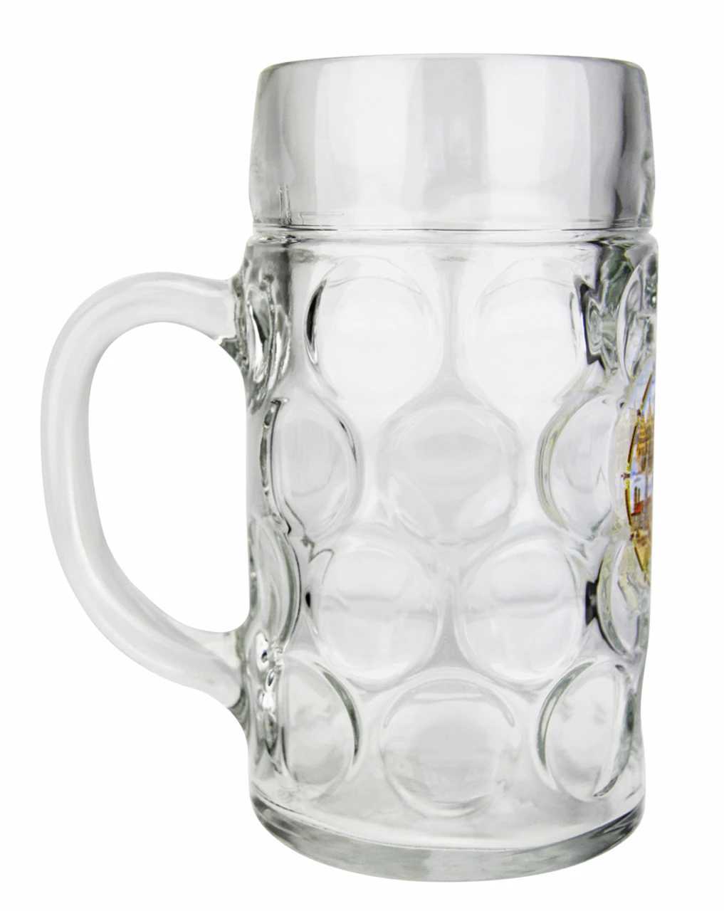 German Landmarks Dimpled Oktoberfest Glass Beer Mug 1 Liter - Image 2