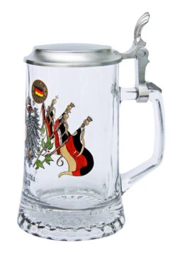 Deutschland Crest Glass Beer Stein -German Beer Steins Sales Store Deutschland Starbottom Glass Beer Stein STD1 RS SM 79614.1489164123