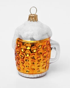 Dimpled Oktoberfest Beer Mug Mini Glass Christmas Ornament