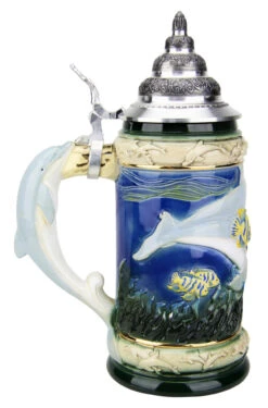 Dolphin Beer Stein 11 Dolphin Beer Stein -German Beer Steins Sales Store Dolphin Beer Stein K961 LS SM 17642.1490128973