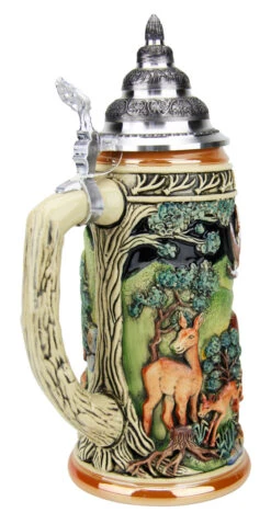 Dominant Buck Beer Stein -German Beer Steins Sales Store Dominant Buck Beer Stein K957 Back A SM 12054.1490131637