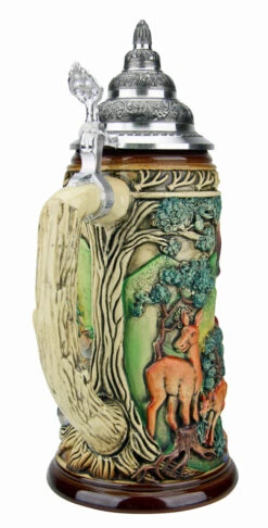 Dominant Buck Beer Stein Rustic -German Beer Steins Sales Store Dominant Buck Beer Stein Rustic K957RU Back SM 44798.1495572798