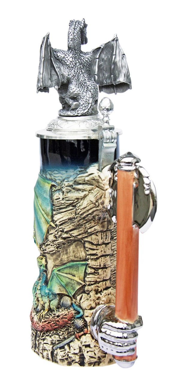 Dragon Beer Stein With Dragon Lid 4 Dragon Beer Stein With Dragon Lid - Image 4