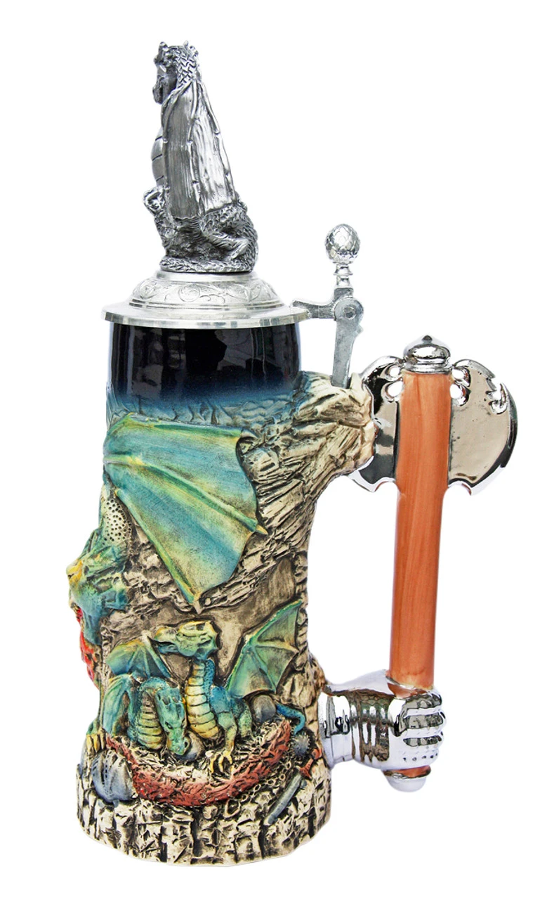 Dragon Beer Stein With Dragon Lid 5 Dragon Beer Stein With Dragon Lid - Image 5